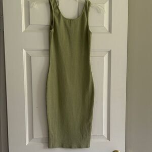Fashion Nova Olive Green Ribbed Sleeveless Dress Small NWT